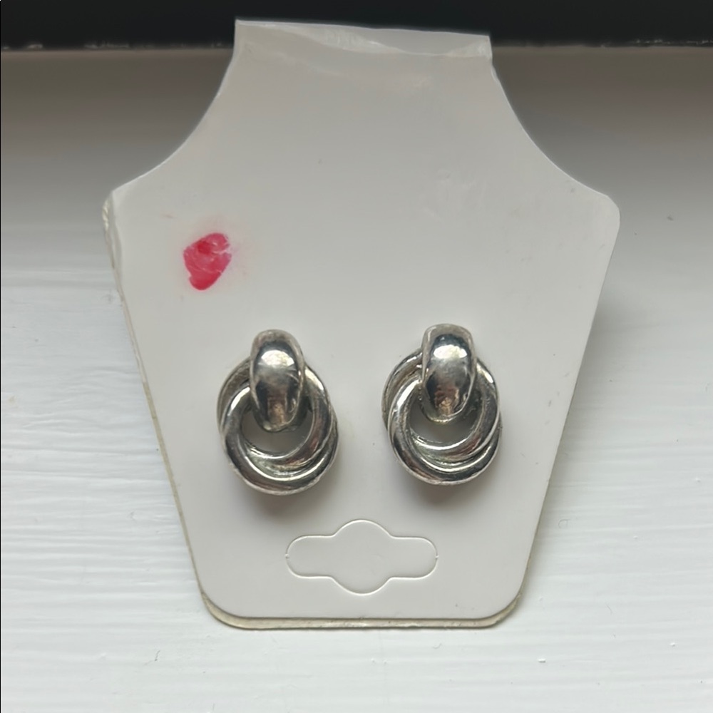 Silver Interlocked Ring Earrings Timeless Design